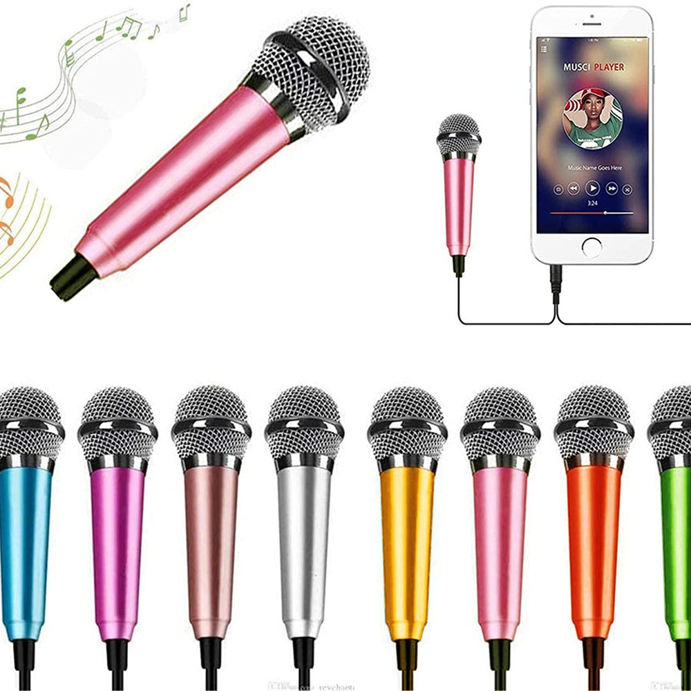 Mini Portable Vocal Microphone for Mobile Phone, Computer, Tablet, Recording Chat and Singing（Pink）