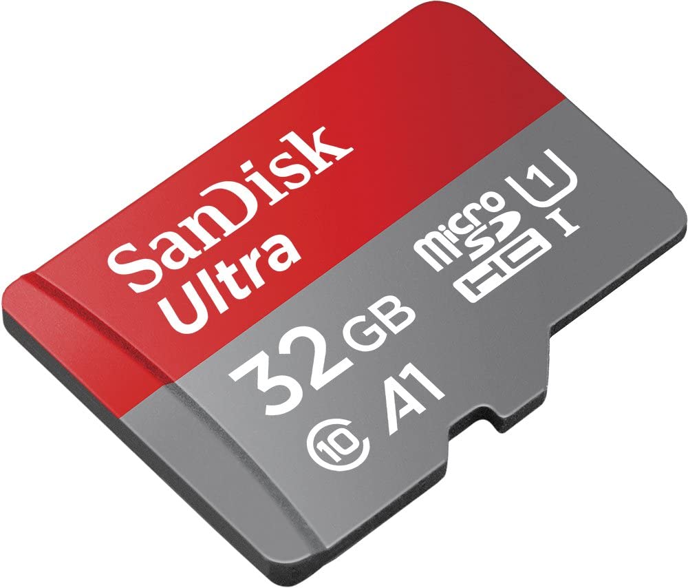 SanDisk 32GB Ultra microSDHC UHS-I Memory Card with Adapter - 98MB/s, C10, U1, Full HD, A1, Micro SD Card - SDSQUAR-032G-GN6MA