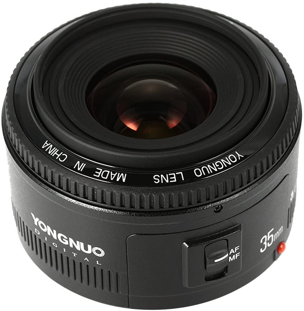 Yongnuo YN35mm F2 Lens 1:2 AF/MF Wide-Angle Fixed/Prime Auto Focus Lens for Canon EF Mount EOS Camera