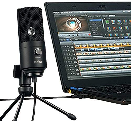 USB Microphone,Fifine Metal Condenser Recording Microphone for Laptop MAC or Windows Cardioid Studio Recording Vocals, Voice Overs,Streaming Broadcast and YouTube Videos-K669B