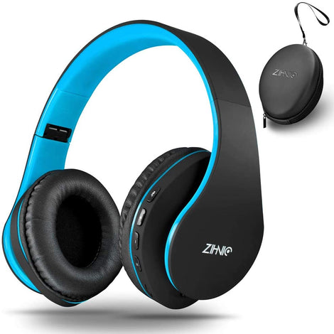 Bluetooth Over-Ear Headphones, Zihnic Foldable Wireless and Wired