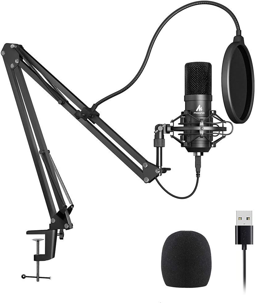 MAONO Kit de micrófono USB 192KHZ / 24BIT AU-A04T Micrófono Condensador  Profesional Plug & Play para PC, Mac y PS4, Microfono para Gamer, Podcast,  , Grabación, Streaming : .com.mx: Instrumentos Musicales