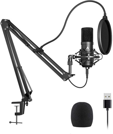 TONOR XLR njurkarakteristisk kondensator mikrofonsats professionell  njurstudio med T20 mikrofonarm, mikrofonspindel, popfilter för inspelning,  podcasting, röstöver, streaming, hemmastudio (TC20) : : Allt annat
