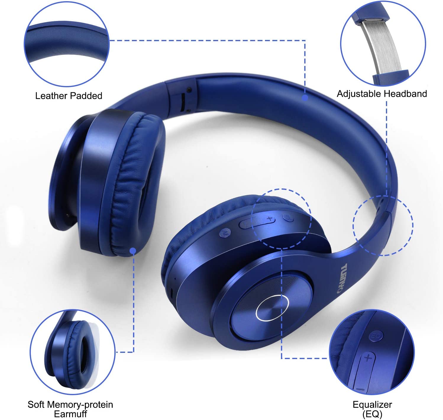 Mpow Bluetooth Headphones Over Ear, Noise Cancelling Hi-Fi Stereo Wireless  Headset, Foldable, Soft Memory-Protein Earmuffs, with Built-in Mic and  Wired Mode for PC/ Cell Phones/ TV