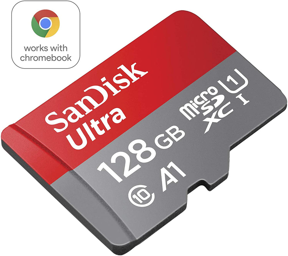 SanDisk 128GB Ultra microSDXC UHS-I Memory Card with Adapter - 100MB/s, C10, U1, Full HD, A1, Micro SD Card - SDSQUAR-128G-GN6MA