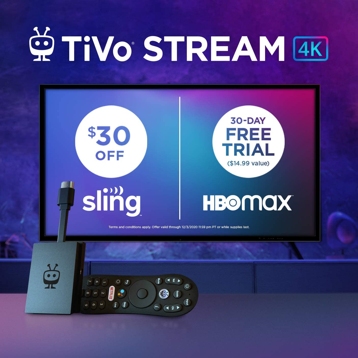 TiVo Stream 4K UHD Streaming Media Player with Google Assistance