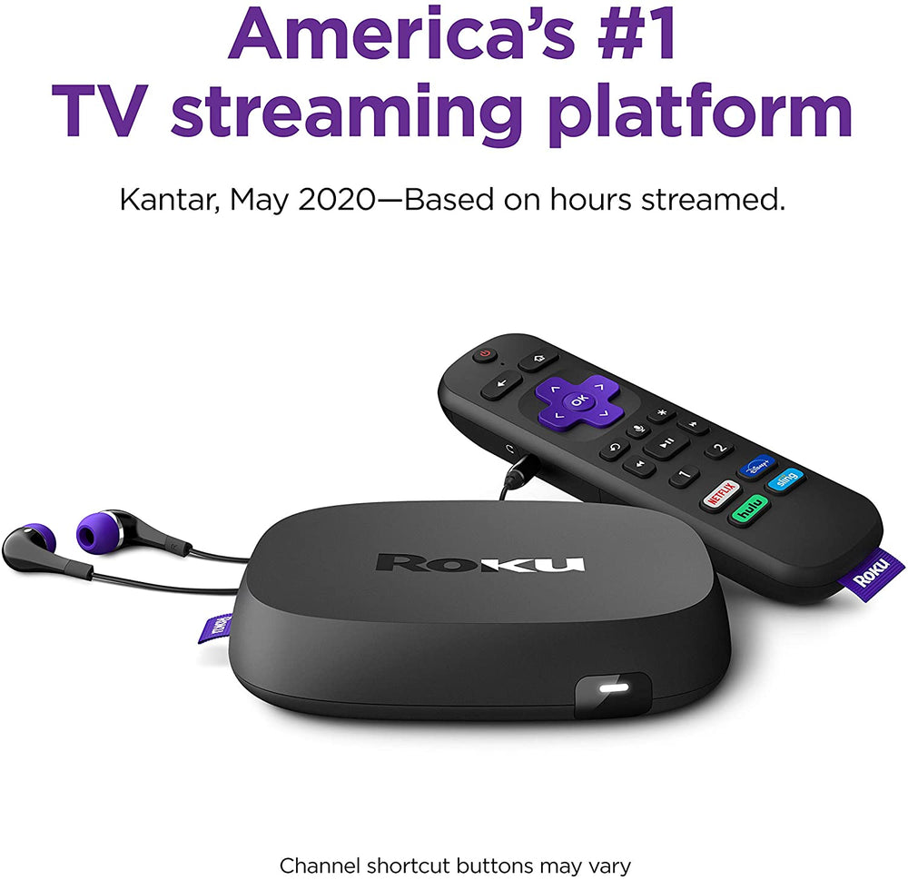 Roku Ultra 2020 | Streaming Media Player HD/4K/HDR/Dolby Vision with Dolby Atmos, Bluetooth Streaming, and Roku Voice Remote with Headphone Jack and Personal Shortcuts, Includes Premium HDMI Cable