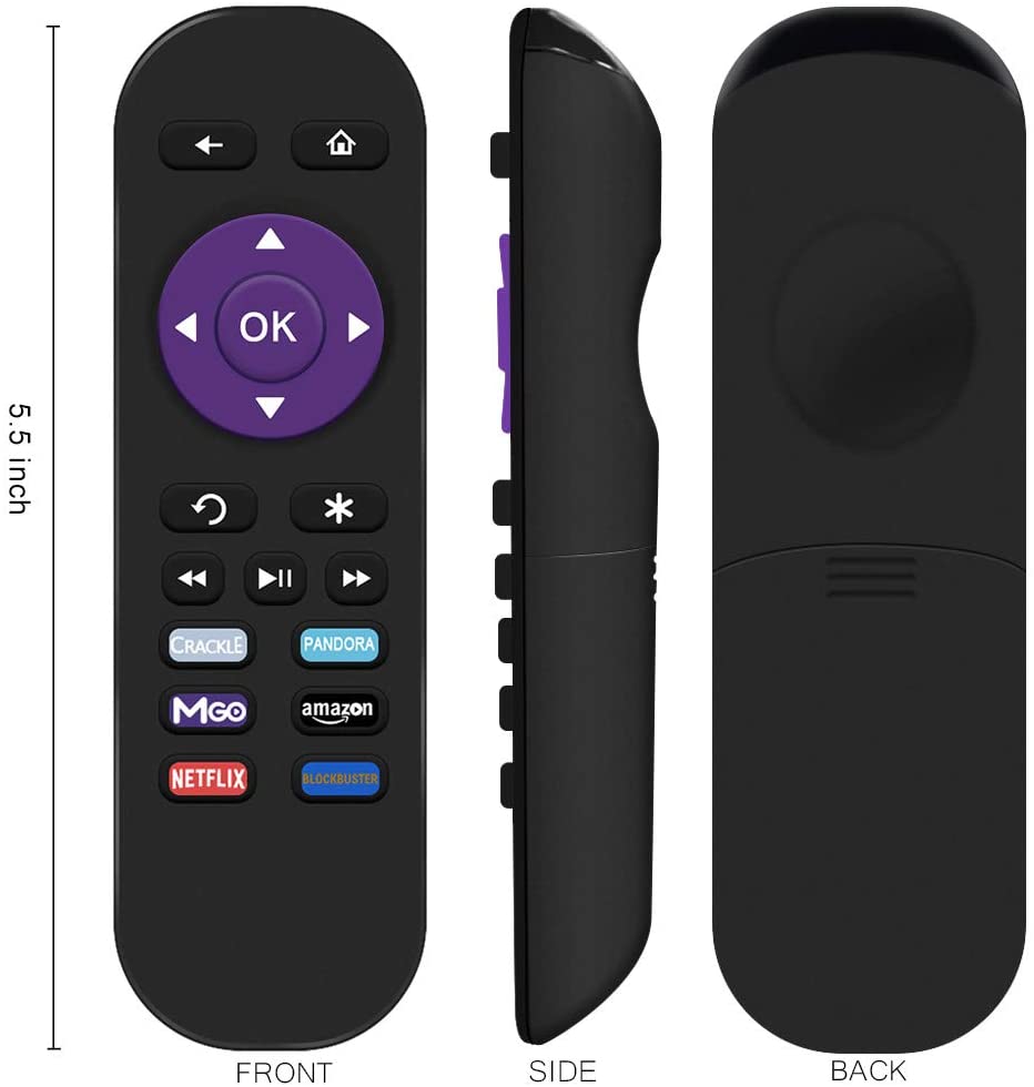 Gvirtue Replacement Lost Remote Control Compatible with Roku 1, Roku 2, Roku 3, Roku 4, (HD, LT, XS, XD), Roku Express.