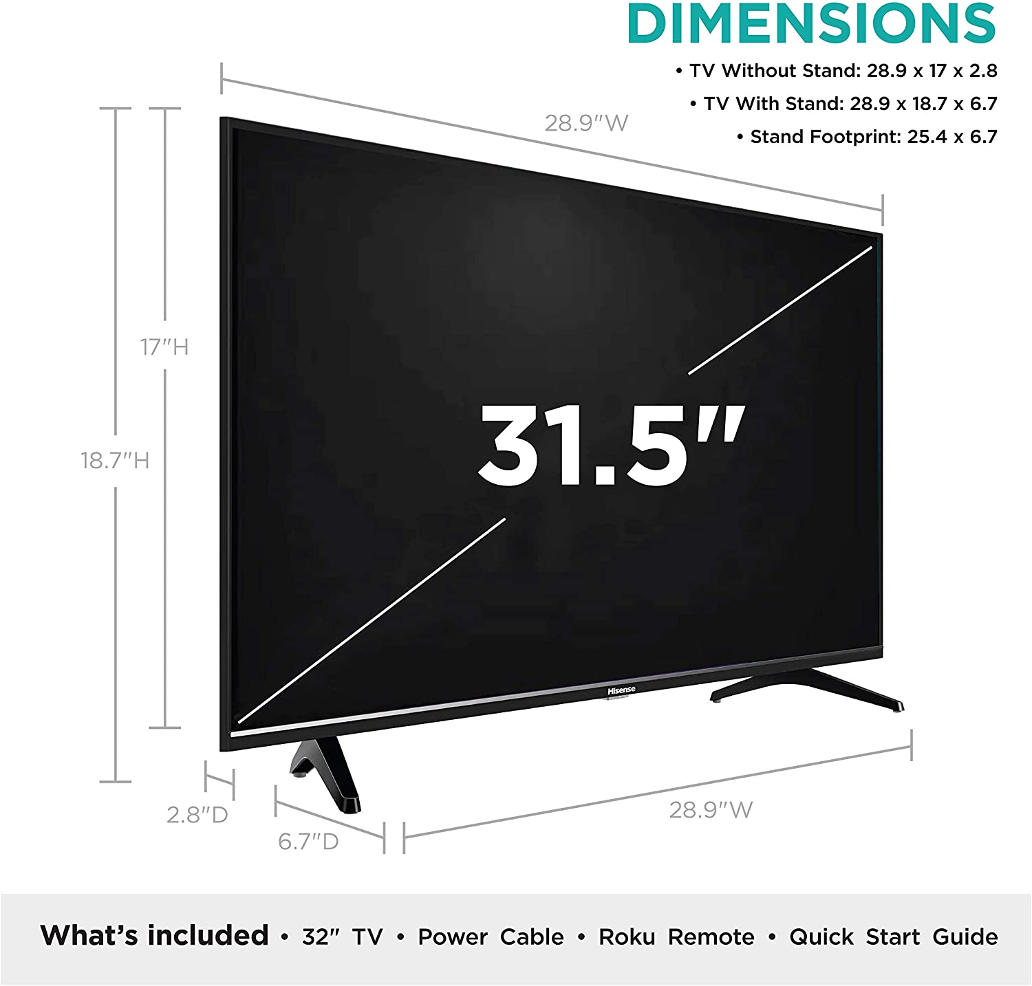 Hisense 32-Inch Class H4 Series LED Roku Smart TV with Alexa Compatibility  (32H4F, 2020 Model)