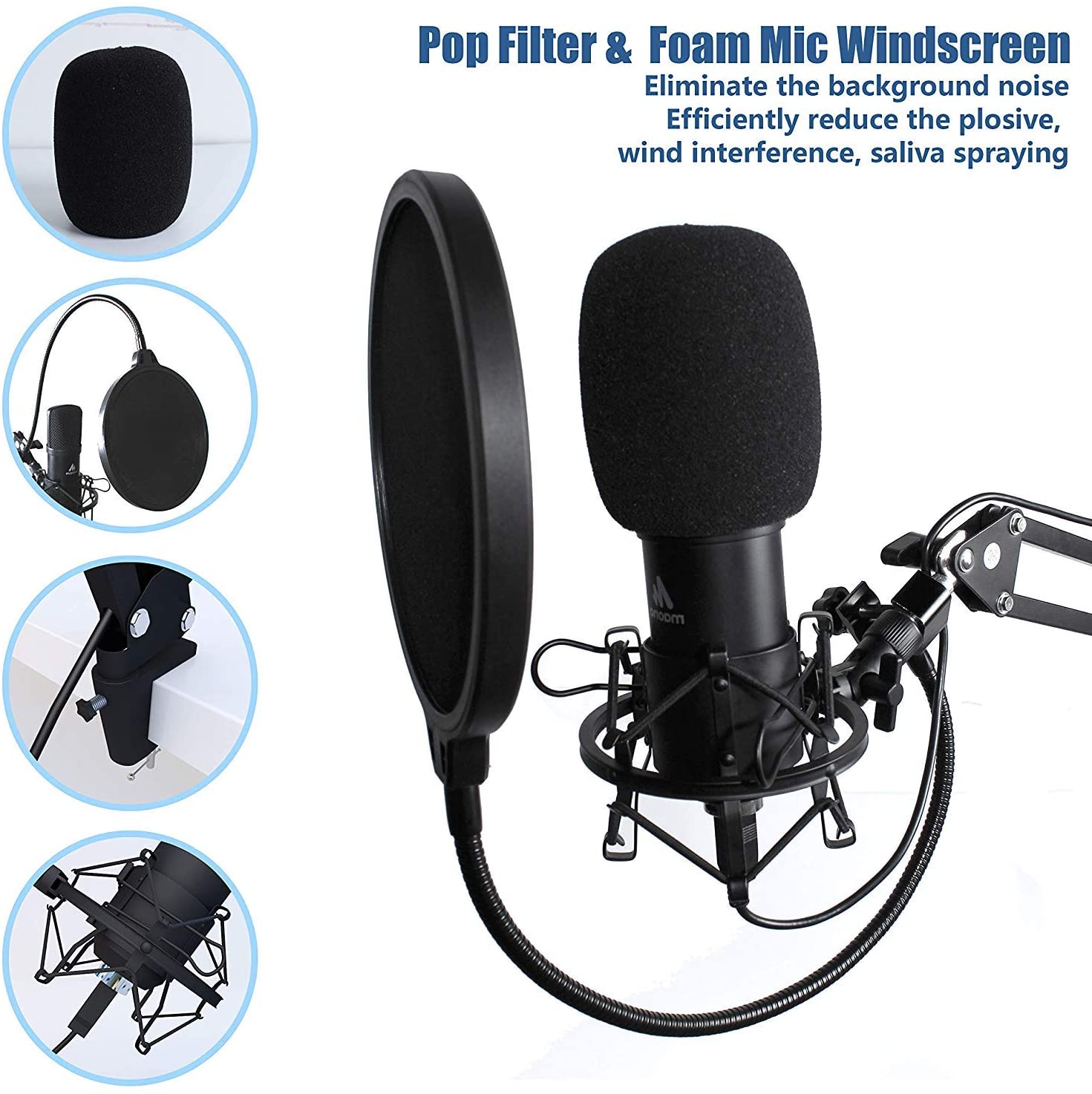 FIFINE Studio Condenser USB Microphone Computer PC Microphone Kit with –  lumtronic