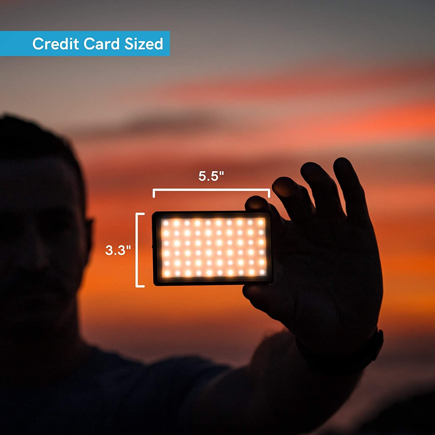 Lume Cube Bicolor Panel Mini LED Light for Professional DSLR Cameras |  Adjustable Panel Mini, LCD Display | Photo and Video Lighting, Long Battery
